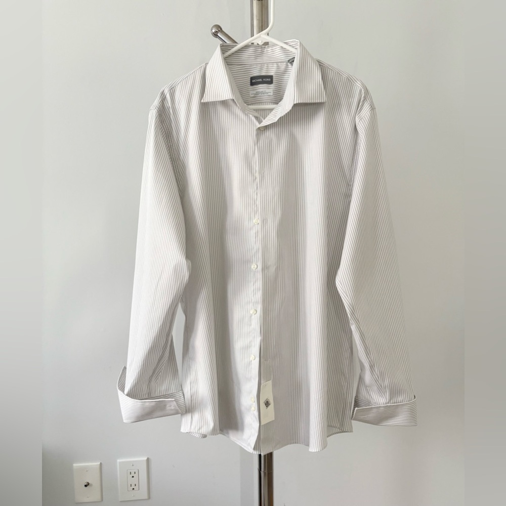 Classic White Striped Men's Shirt